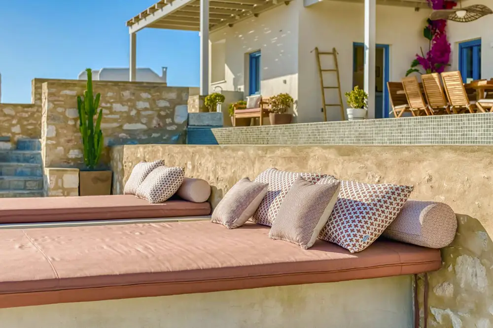 Lounging area by pool
